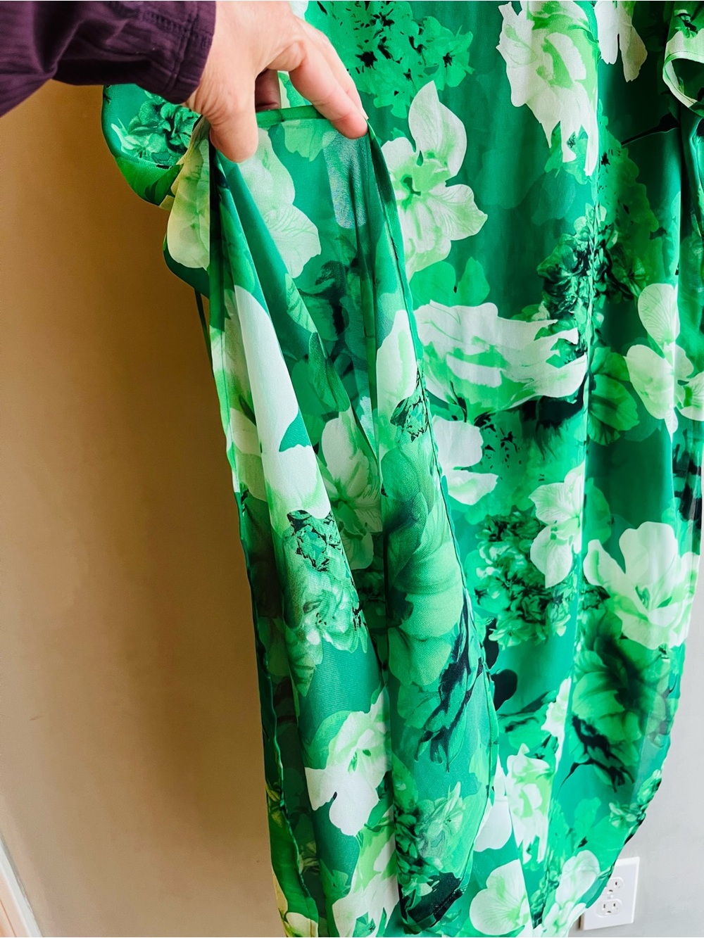 Vince Camuto Green & White Floral Midi Dress XL Beach Resortwear - Picture 7 of 11
